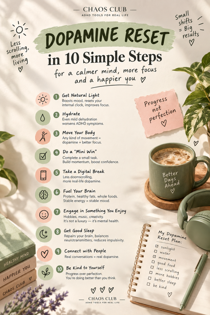 Dopamine Reset for ADHD: 10 Simple Ways to Get Your Brain Moving Again