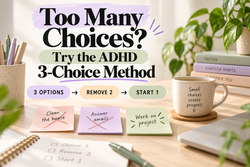 ADHD Decision Fatigue: The 3-Choice Method for Overwhelmed Brains